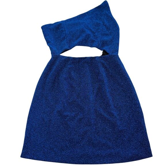 Hello Molly Dress Womens 6 Blue Craving You Deserve Cutout Mini One Shoulder - Picture 2 of 13